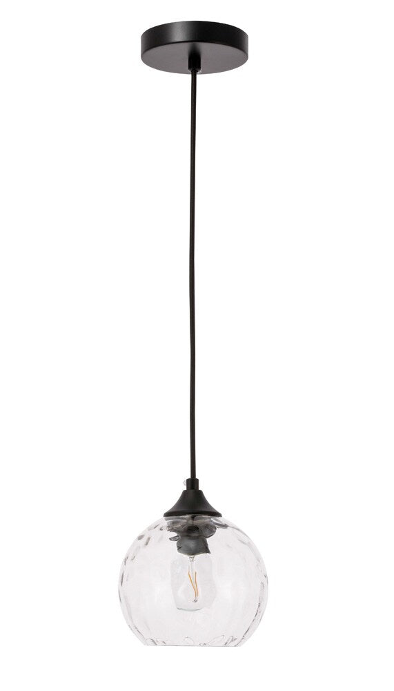 Elegant Furniture & Lighting - Cashel 1 light Black and Clear glass pendant - LD2280 veiw 8
