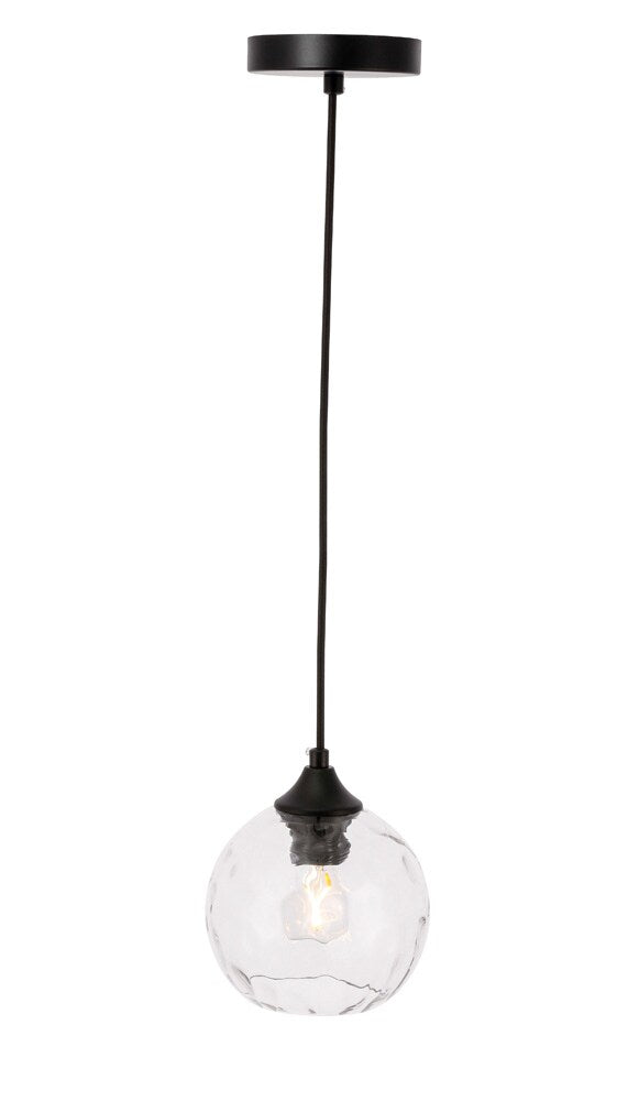 Elegant Furniture & Lighting - Cashel 1 light Black and Clear glass pendant - LD2280 veiw 9