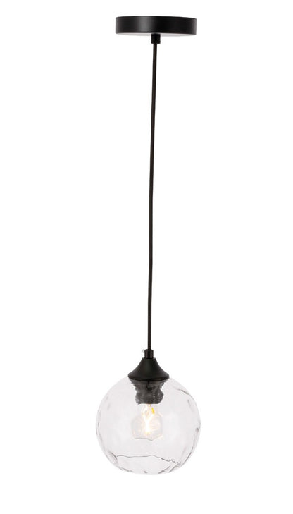 Elegant Furniture & Lighting - Cashel 1 light Black and Clear glass pendant - LD2280 veiw 9
