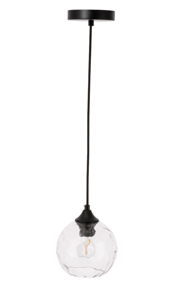 Elegant Furniture & Lighting - Cashel 1 light Black and Clear glass pendant - LD2280 veiw 10