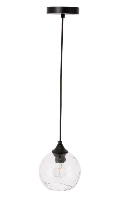 Elegant Furniture & Lighting - Cashel 1 light Black and Clear glass pendant - LD2280 veiw 10