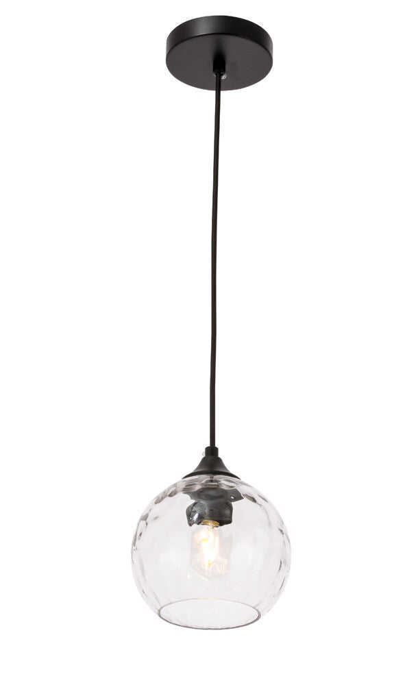 Elegant Furniture & Lighting - Cashel 1 light Black and Clear glass pendant - LD2280 veiw 11