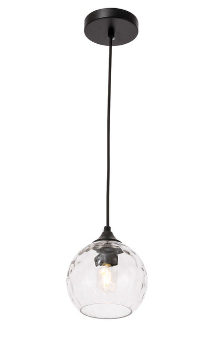 Elegant Furniture & Lighting - Cashel 1 light Black and Clear glass pendant - LD2280 veiw 11