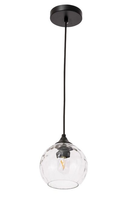 Elegant Furniture & Lighting - Cashel 1 light Black and Clear glass pendant - LD2280 veiw 12
