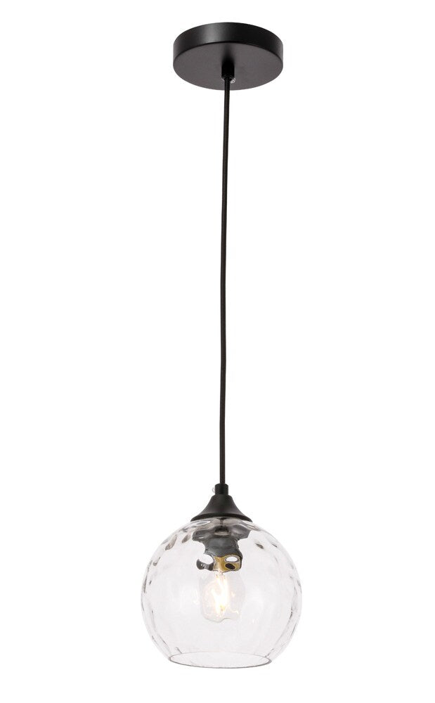 Elegant Furniture & Lighting - Cashel 1 light Black and Clear glass pendant - LD2280 veiw 13