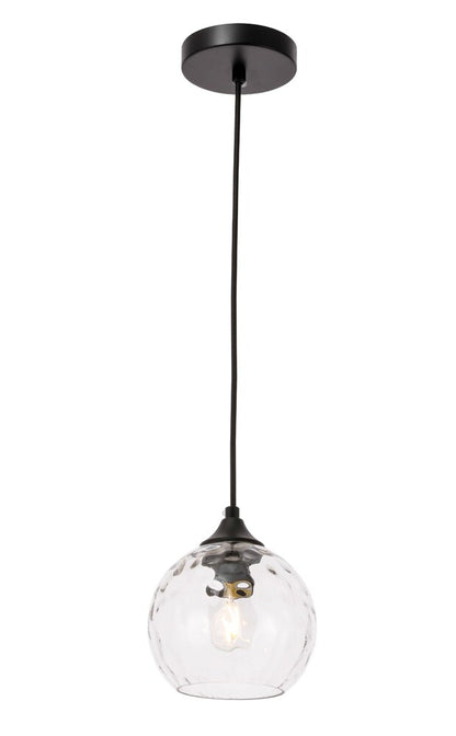 Elegant Furniture & Lighting - Cashel 1 light Black and Clear glass pendant - LD2280 veiw 13