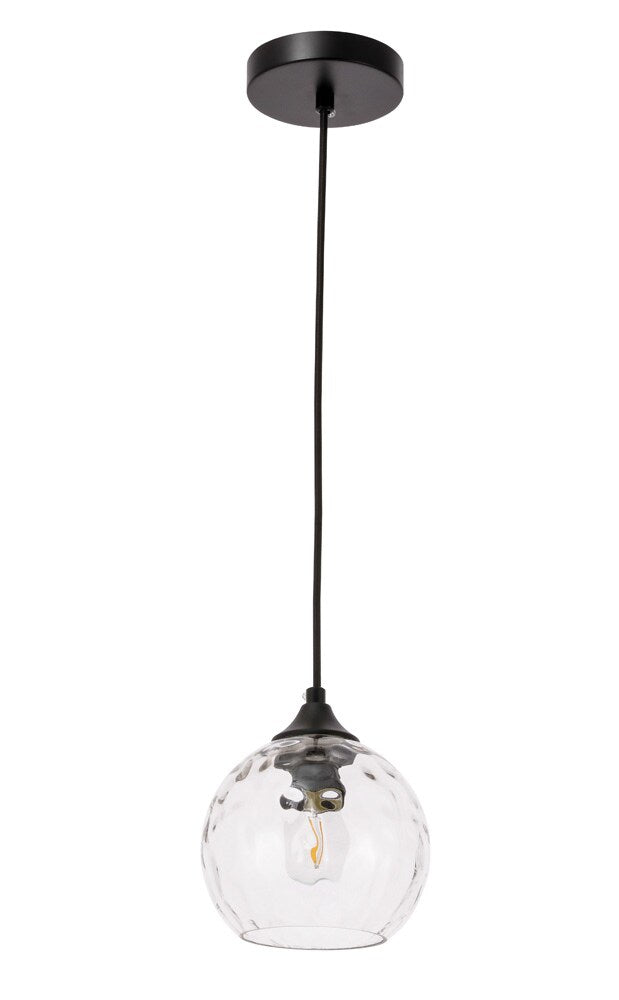 Elegant Furniture & Lighting - Cashel 1 light Black and Clear glass pendant - LD2280 veiw 14