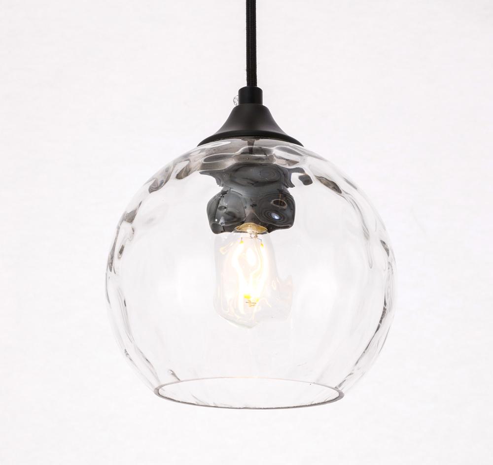 Elegant Furniture & Lighting - Cashel 1 light Black and Clear glass pendant - LD2280 veiw 15