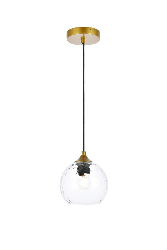 Elegant Furniture & Lighting - Cashel 6 inch brass pendant - LD2280BR veiw 1