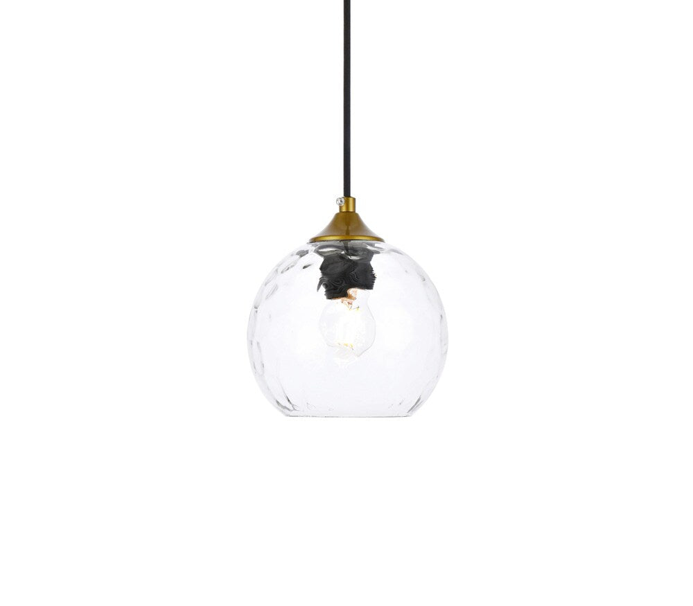Elegant Furniture & Lighting - Cashel 6 inch brass pendant - LD2280BR veiw 3