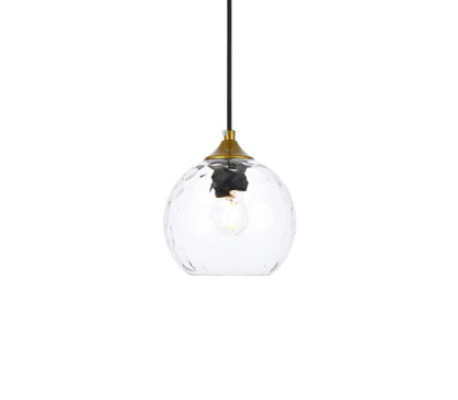 Elegant Furniture & Lighting - Cashel 6 inch brass pendant - LD2280BR veiw 3