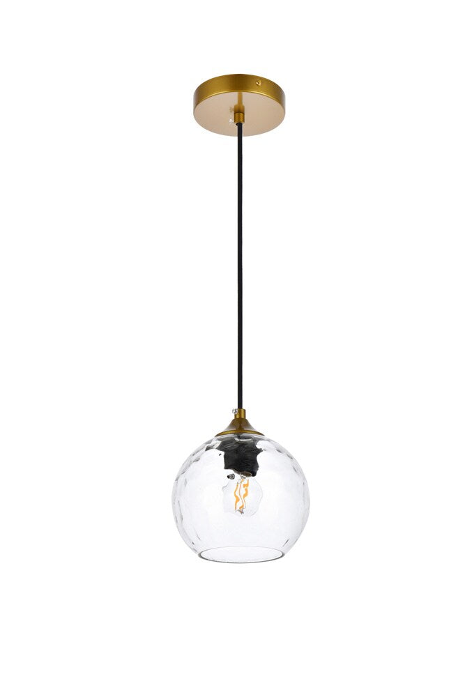 Elegant Furniture & Lighting - Cashel 6 inch brass pendant - LD2280BR veiw 7