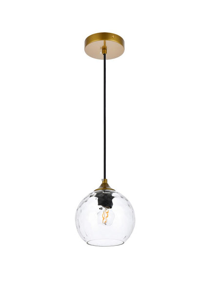 Elegant Furniture & Lighting - Cashel 6 inch brass pendant - LD2280BR veiw 7