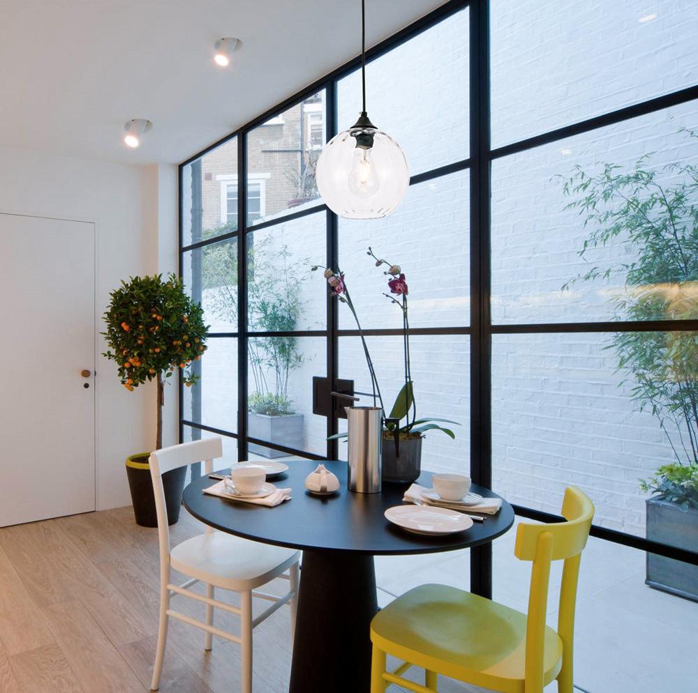 Elegant Furniture & Lighting - Cashel 1 light Black and Clear glass pendant - LD2281 veiw 2