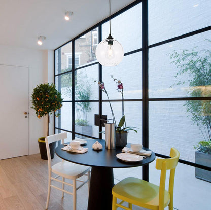 Elegant Furniture & Lighting - Cashel 1 light Black and Clear glass pendant - LD2281 veiw 2