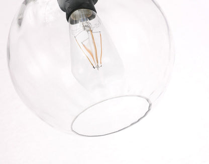 Elegant Furniture & Lighting - Cashel 1 light Black and Clear glass pendant - LD2281 veiw 4