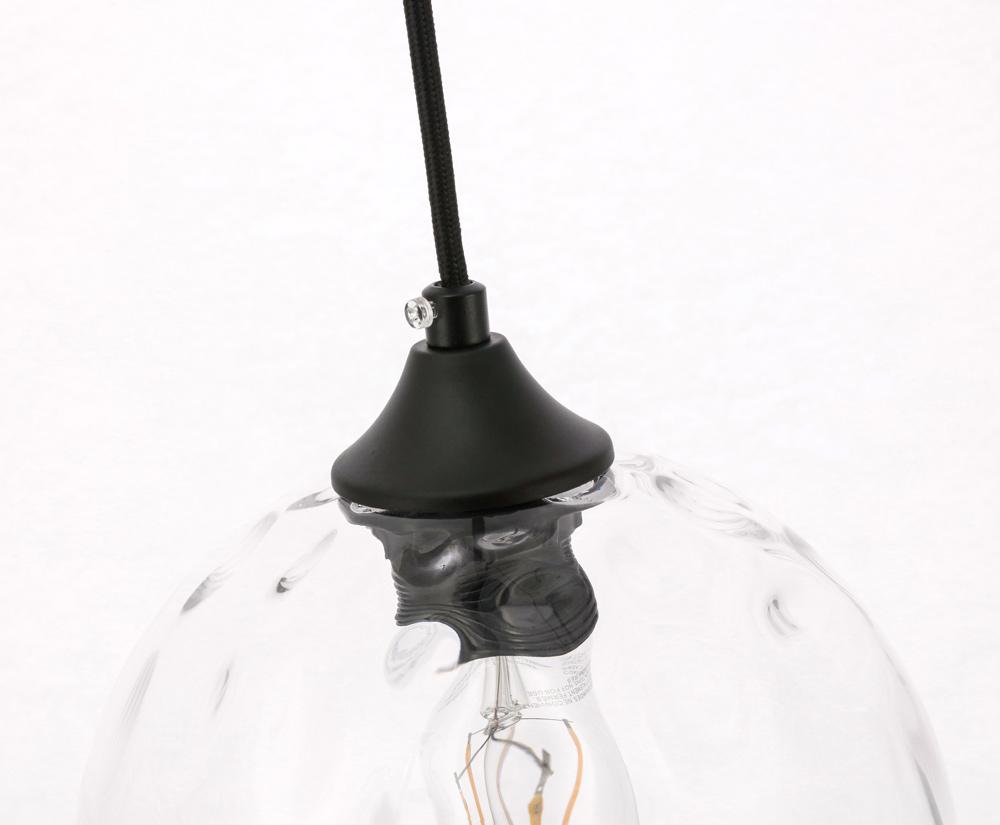 Elegant Furniture & Lighting - Cashel 1 light Black and Clear glass pendant - LD2281 veiw 5