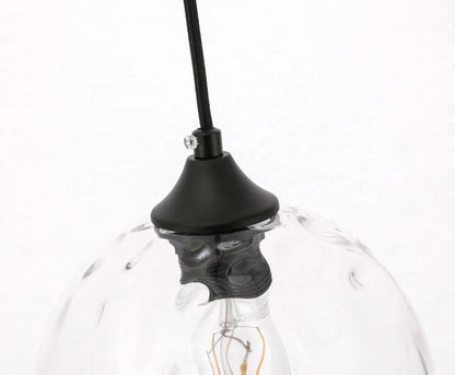 Elegant Furniture & Lighting - Cashel 1 light Black and Clear glass pendant - LD2281 veiw 5