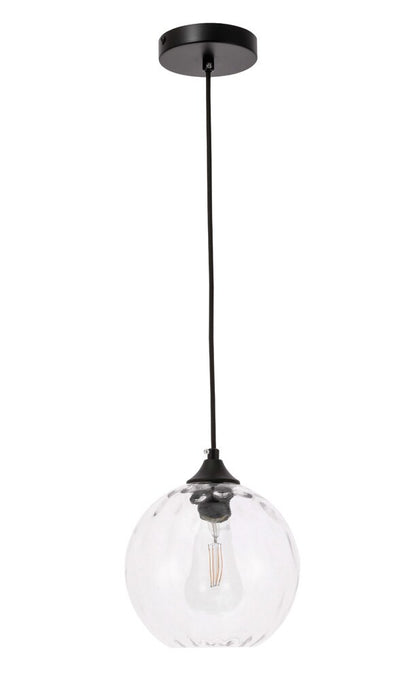 Elegant Furniture & Lighting - Cashel 1 light Black and Clear glass pendant - LD2281 veiw 7