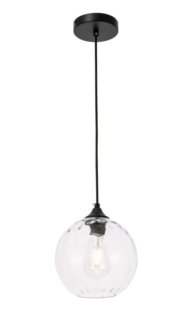 Elegant Furniture & Lighting - Cashel 1 light Black and Clear glass pendant - LD2281 veiw 8