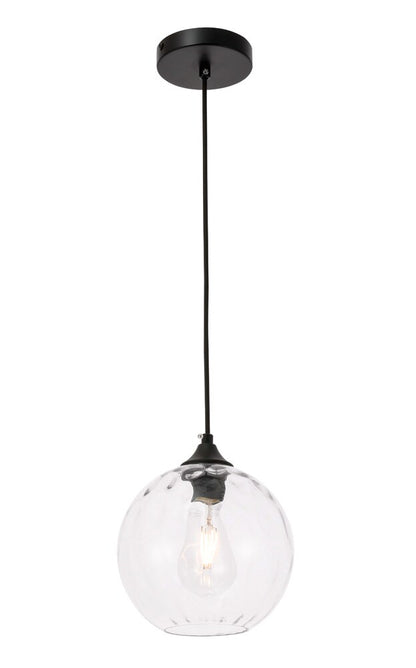 Elegant Furniture & Lighting - Cashel 1 light Black and Clear glass pendant - LD2281 veiw 8