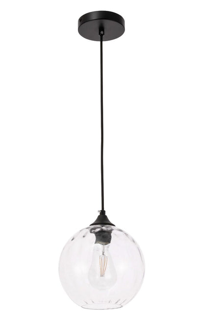 Elegant Furniture & Lighting - Cashel 1 light Black and Clear glass pendant - LD2281 veiw 9