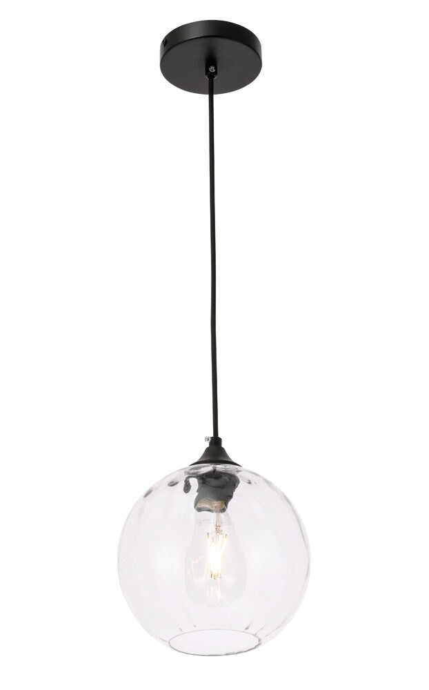 Elegant Furniture & Lighting - Cashel 1 light Black and Clear glass pendant - LD2281 veiw 10
