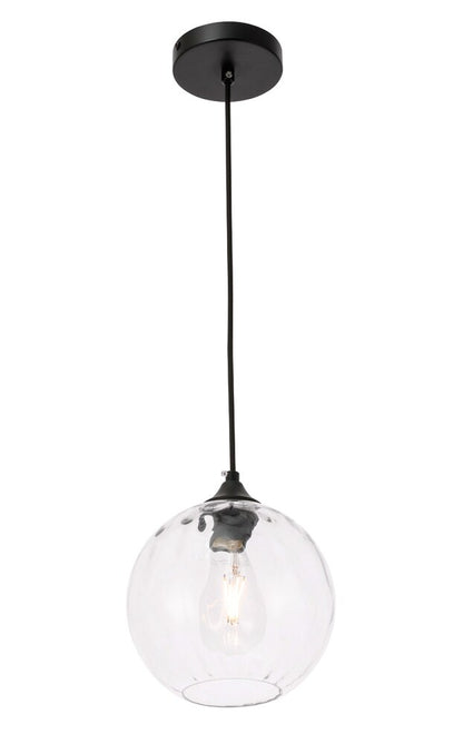 Elegant Furniture & Lighting - Cashel 1 light Black and Clear glass pendant - LD2281 veiw 10