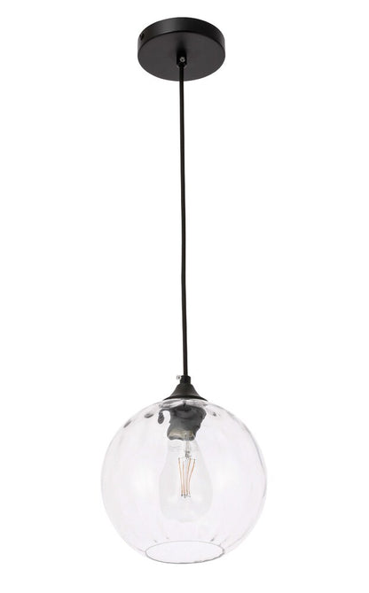 Elegant Furniture & Lighting - Cashel 1 light Black and Clear glass pendant - LD2281 veiw 11