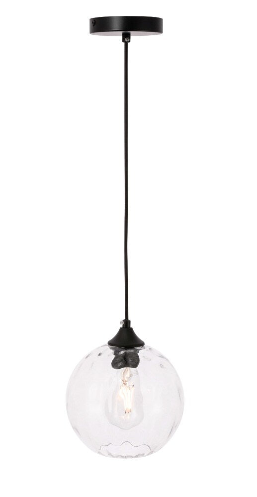 Elegant Furniture & Lighting - Cashel 1 light Black and Clear glass pendant - LD2281 veiw 12