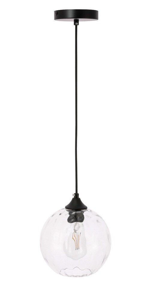 Elegant Furniture & Lighting - Cashel 1 light Black and Clear glass pendant - LD2281 veiw 13