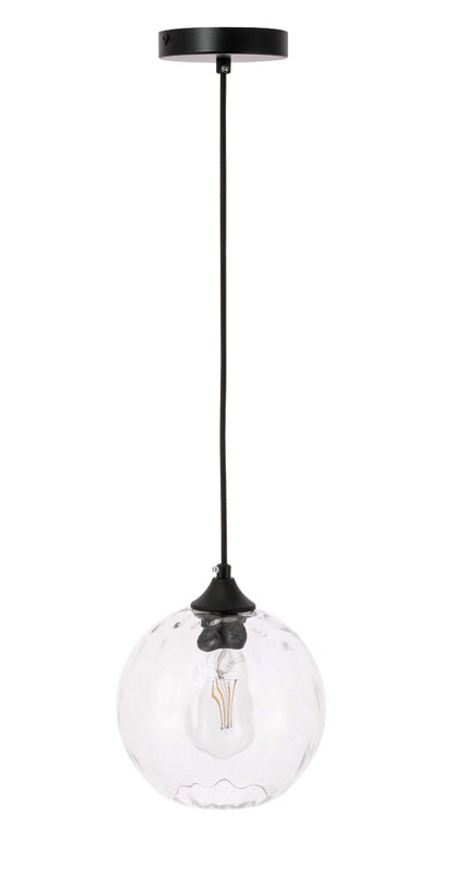 Elegant Furniture & Lighting - Cashel 1 light Black and Clear glass pendant - LD2281 veiw 13