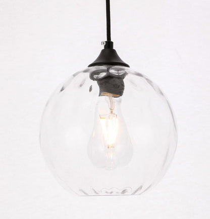 Elegant Furniture & Lighting - Cashel 1 light Black and Clear glass pendant - LD2281 veiw 14