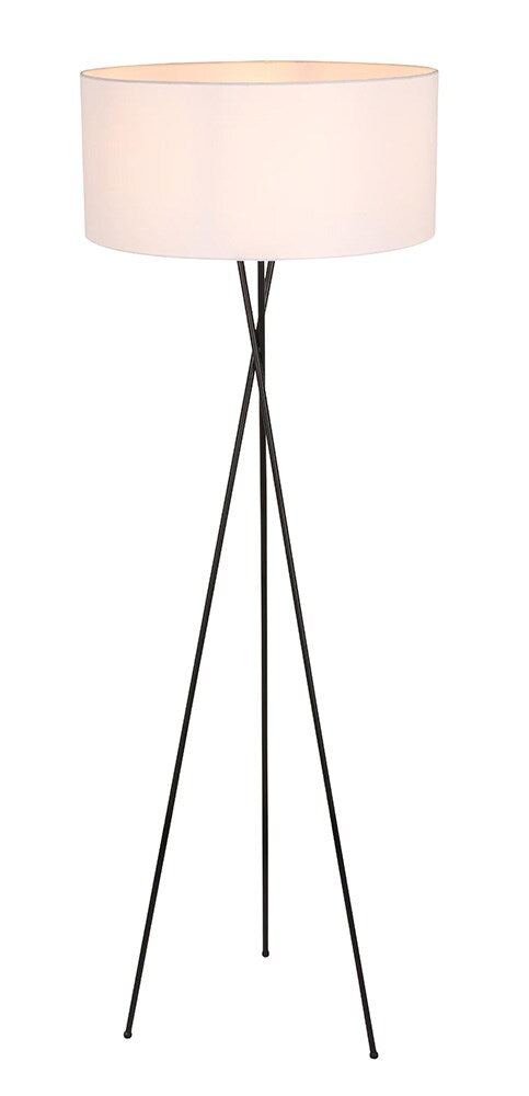 Elegant Furniture & Lighting - Cason 1 light Black and White shade Floor lamp - LD6189BK veiw 1