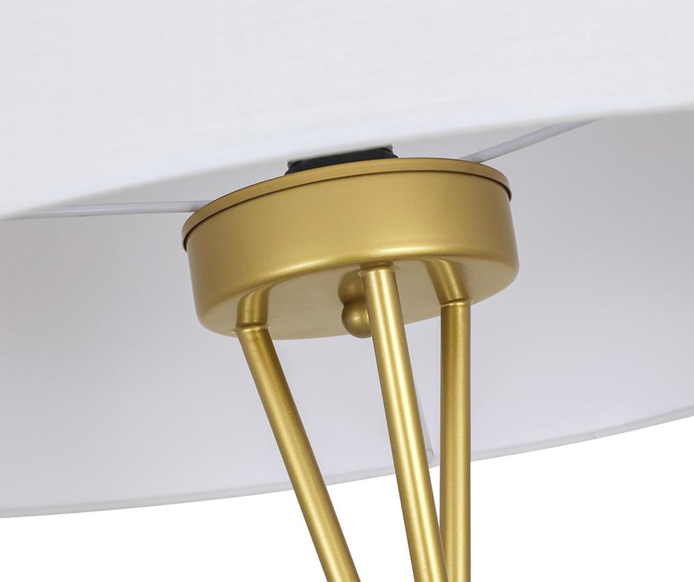 Elegant Furniture & Lighting - Cason 1 light Brass and White shade Floor lamp - LD6191BR veiw 3