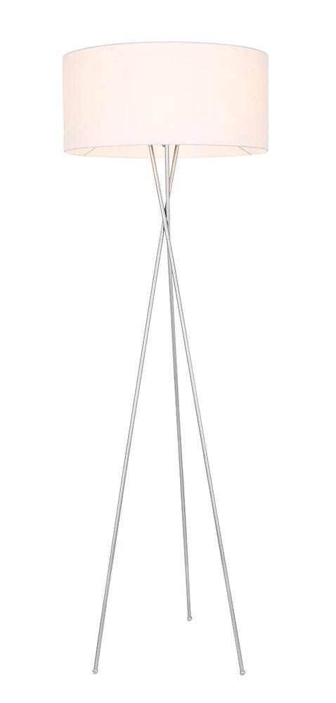 Elegant Furniture & Lighting - Cason 1 light Silver and White shade Floor lamp - LD6190S veiw 1
