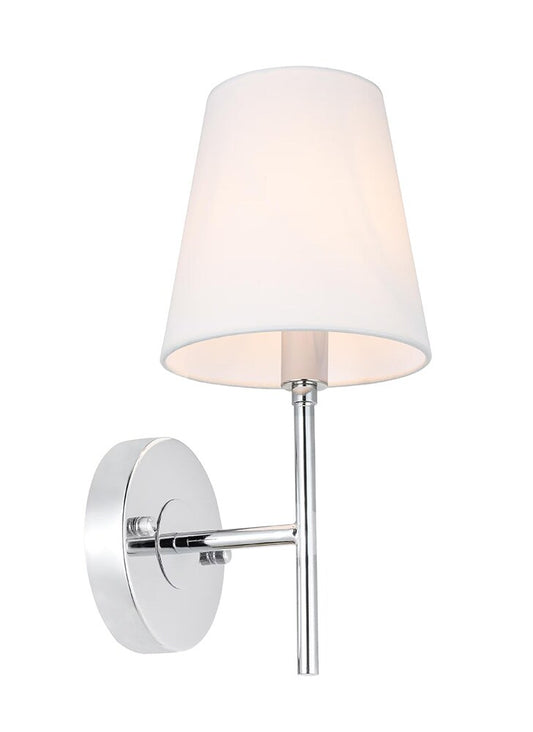 Elegant Furniture & Lighting - Cason 1 light Chrome and White shade wall sconce - LD6184C veiw 1