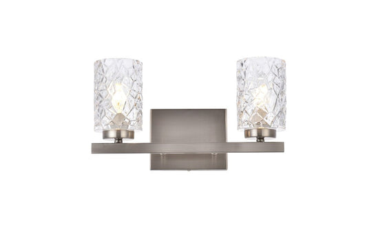 Elegant Furniture & Lighting - Cassie 2 lights bath sconce in satin nickel with clear shade - LD7026W14SN veiw 1