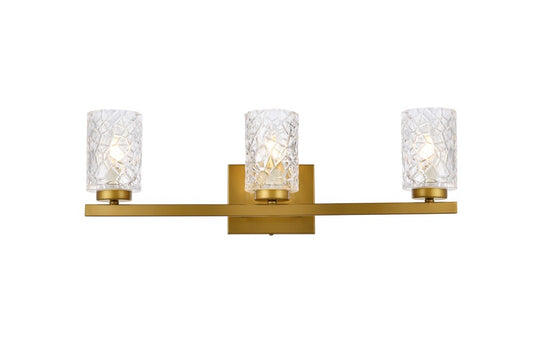 Elegant Furniture & Lighting - Cassie 3 lights bath sconce in brass with clear shade - LD7027W24BR veiw 1