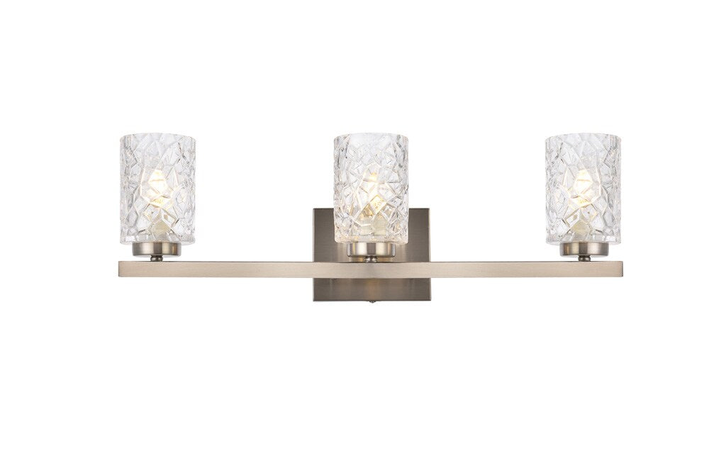 Elegant Furniture & Lighting - Cassie 3 lights bath sconce in satin nickel with clear shade - LD7027W24SN veiw 1