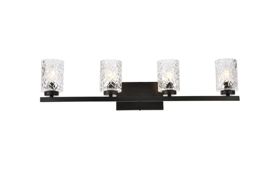Elegant Furniture & Lighting - Cassie 4 lights bath sconce in black with clear shade - LD7028W32BK veiw 1