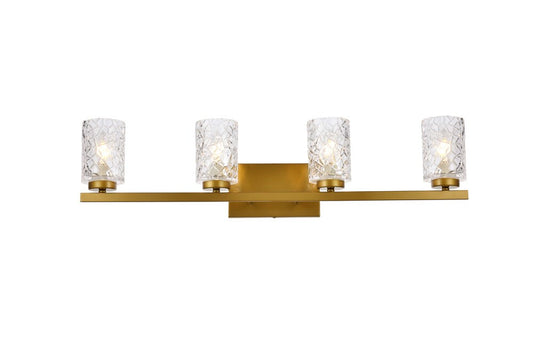 Elegant Furniture & Lighting - Cassie 4 lights bath sconce in brass with clear shade - LD7028W32BR veiw 1