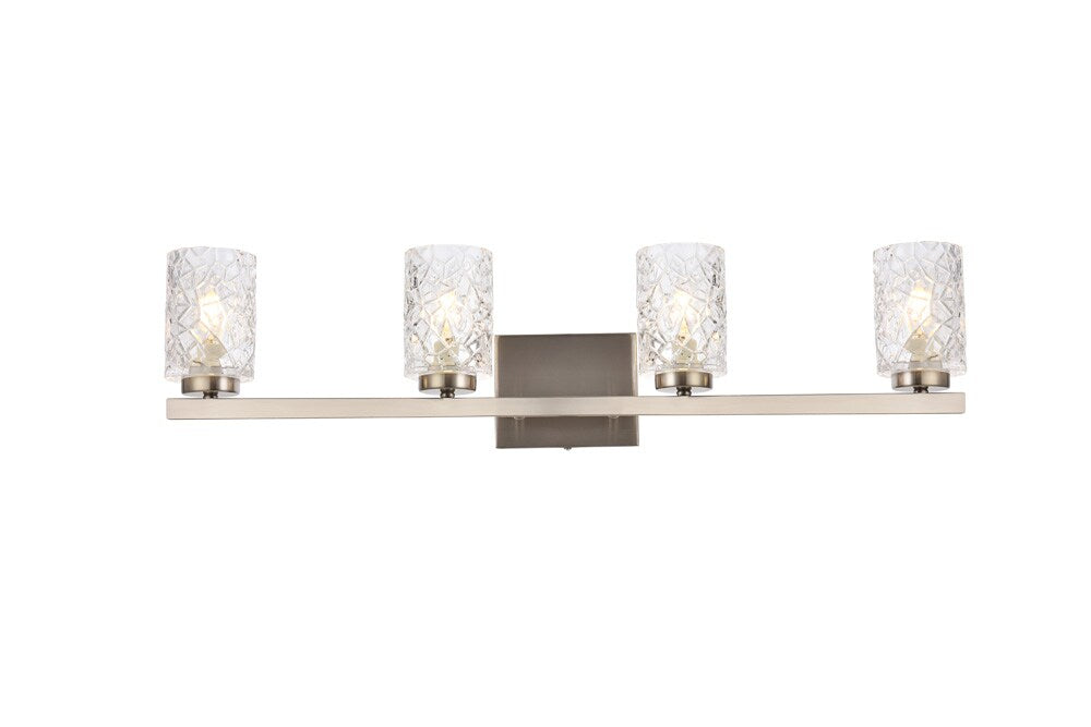 Elegant Furniture & Lighting - Cassie 4 lights bath sconce in satin nickel with clear shade - LD7028W32SN veiw 1