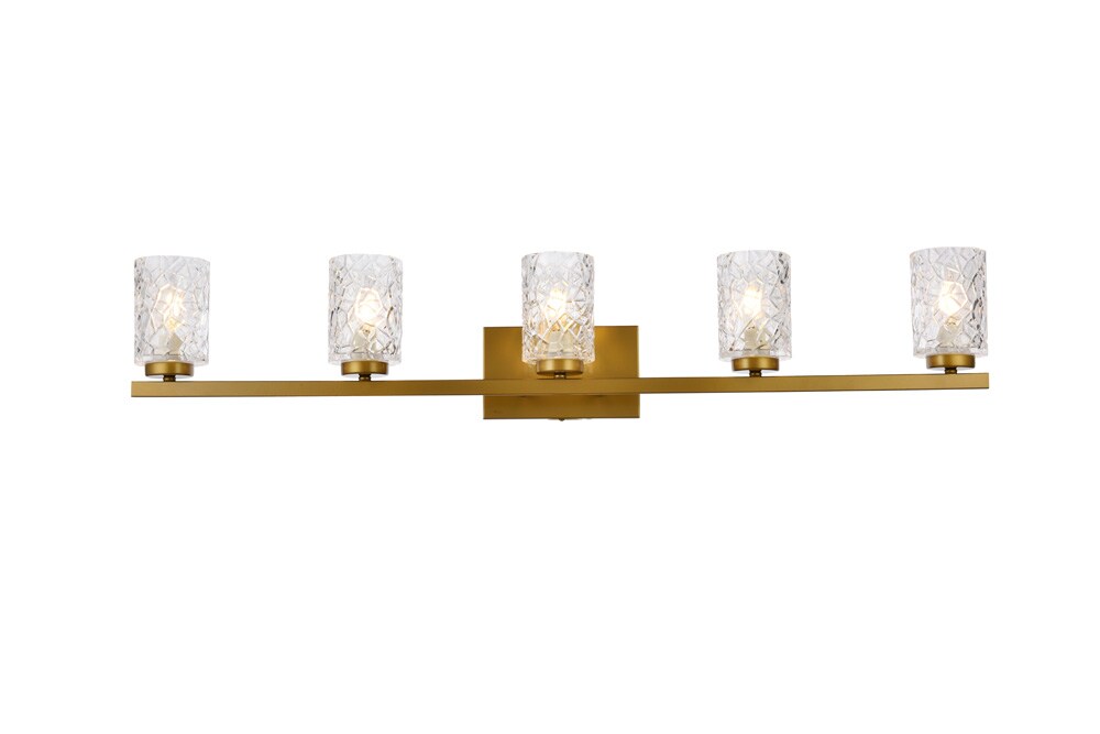Elegant Furniture & Lighting - Cassie 5 lights bath sconce in brass with clear shade - LD7029W41BR veiw 1