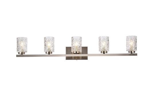 Elegant Furniture & Lighting - Cassie 5 lights bath sconce in satin nickel with clear shade - LD7029W41SN veiw 1