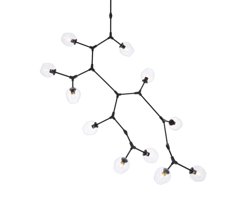 Elegant Furniture & Lighting - Cavoli 11 lights black chandelier - 1712G73BK veiw 3