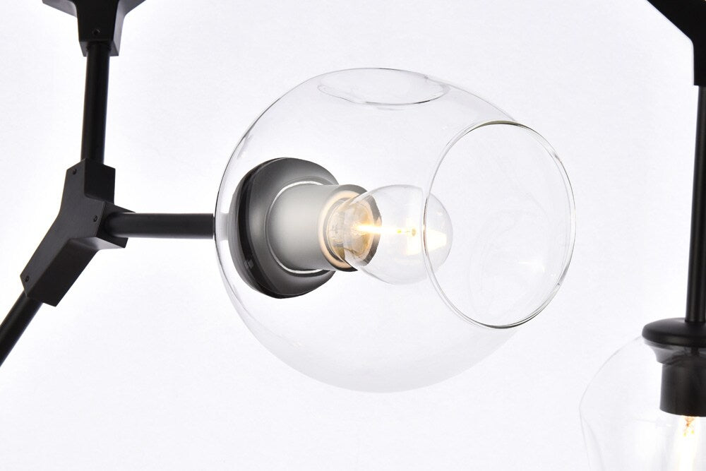 Elegant Furniture & Lighting - Cavoli 11 lights black chandelier - 1712G73BK veiw 4