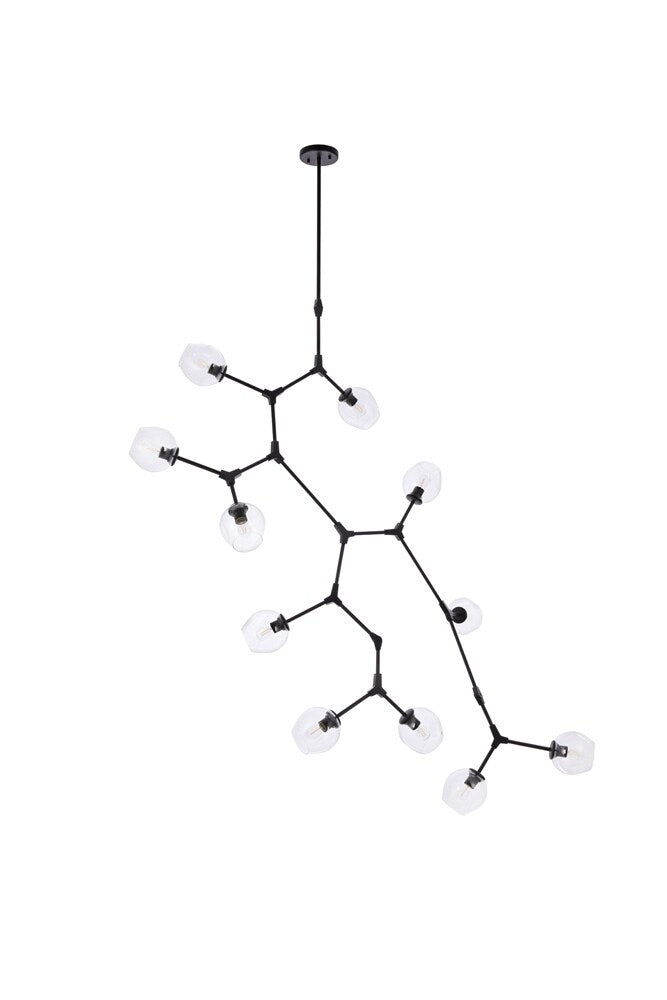 Elegant Furniture & Lighting - Cavoli 11 lights black chandelier - 1712G73BK veiw 7