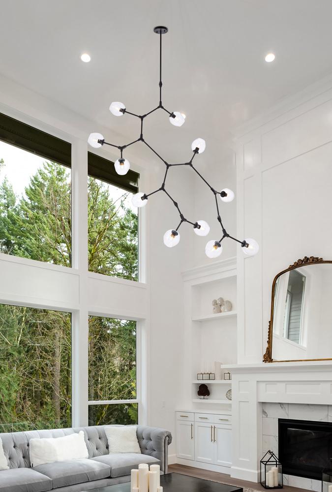 Elegant Furniture & Lighting - Cavoli 11 lights black chandelier - 1712G73BK veiw 8