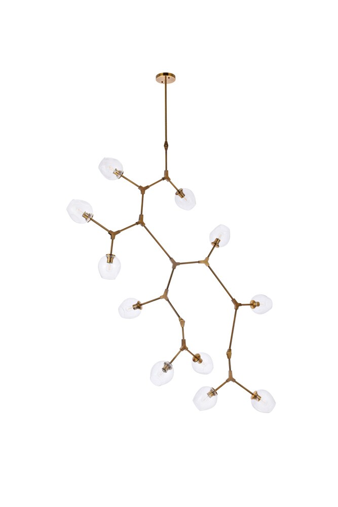 Elegant Furniture & Lighting - Cavoli 11 lights brass chandelier - 1712G73BR veiw 7